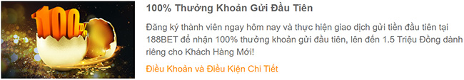 Cách nhận khuyến mãi thành viên mới 188bet